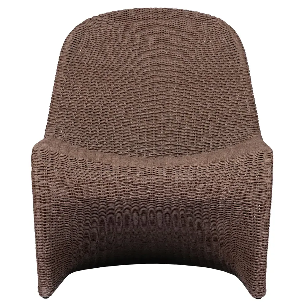 Ivanna Woven Wicker Outdoor Lounge Chair - Dark Brown