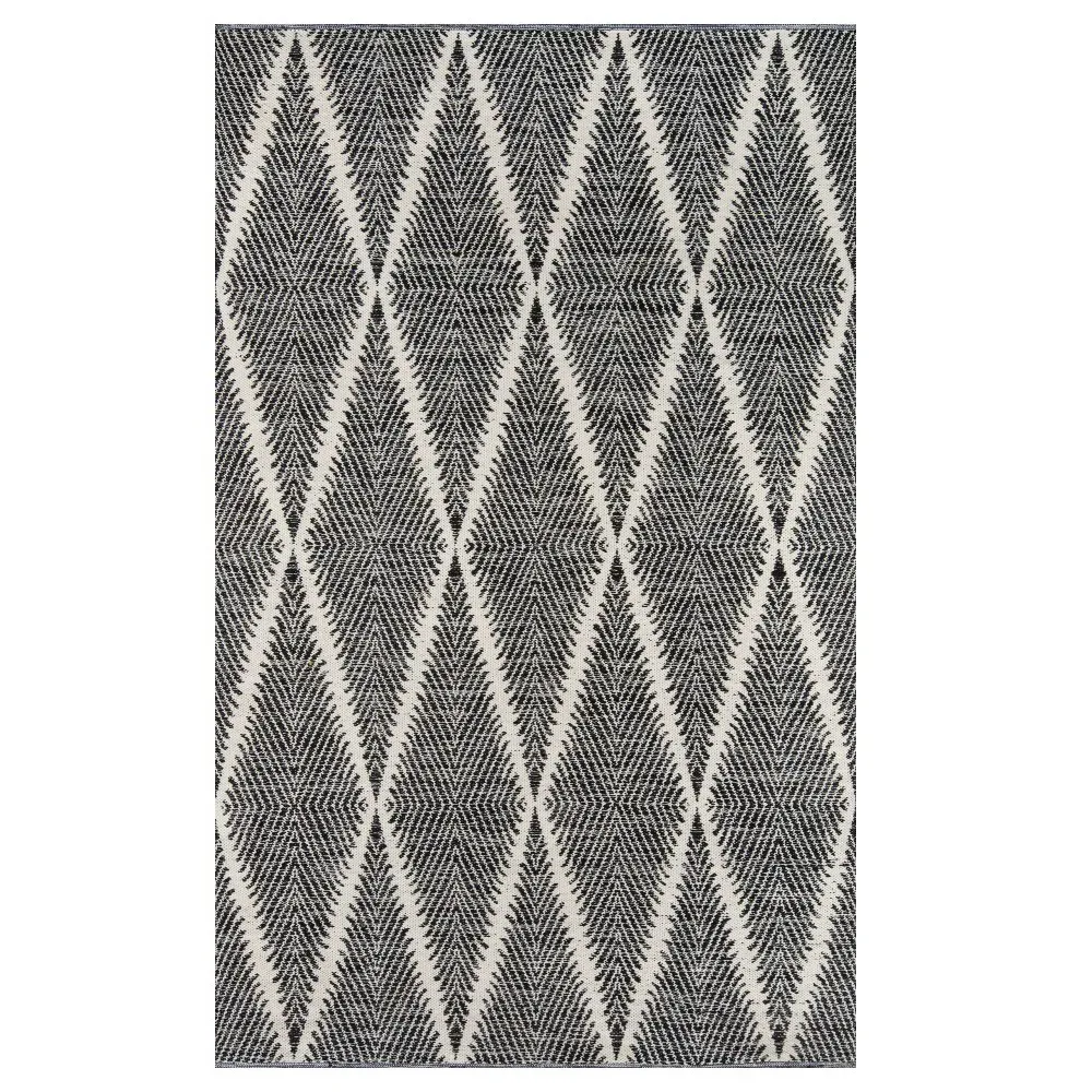 Iver Diamond Patterned Indoor Outdoor Rug - Black, Polypropylene