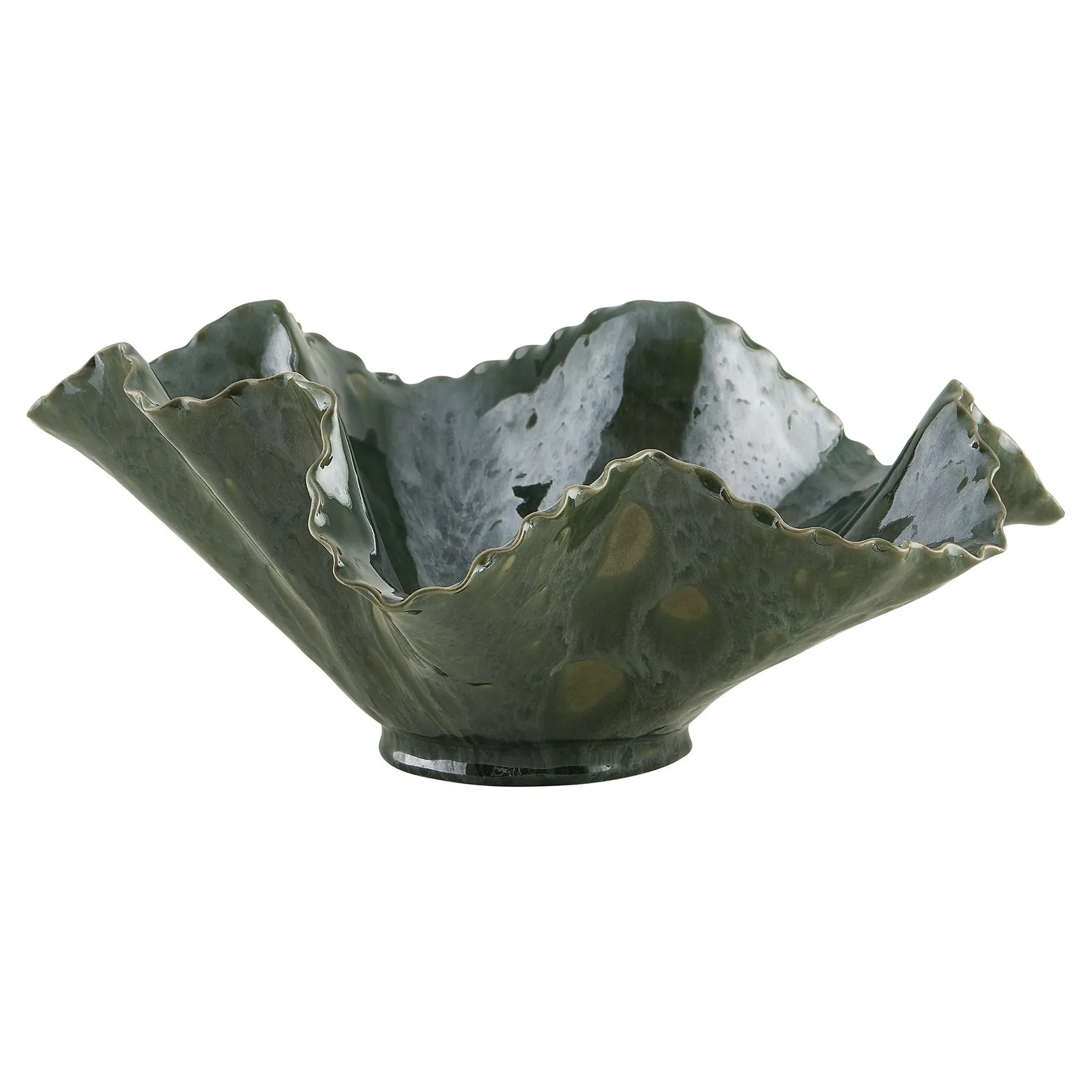 Iverson Ruffle Decorative Bowl - Green, Earthenware