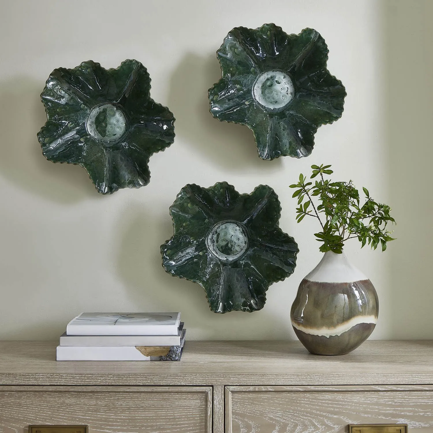 Iverson Ruffle Decorative Bowl - Green, Earthenware