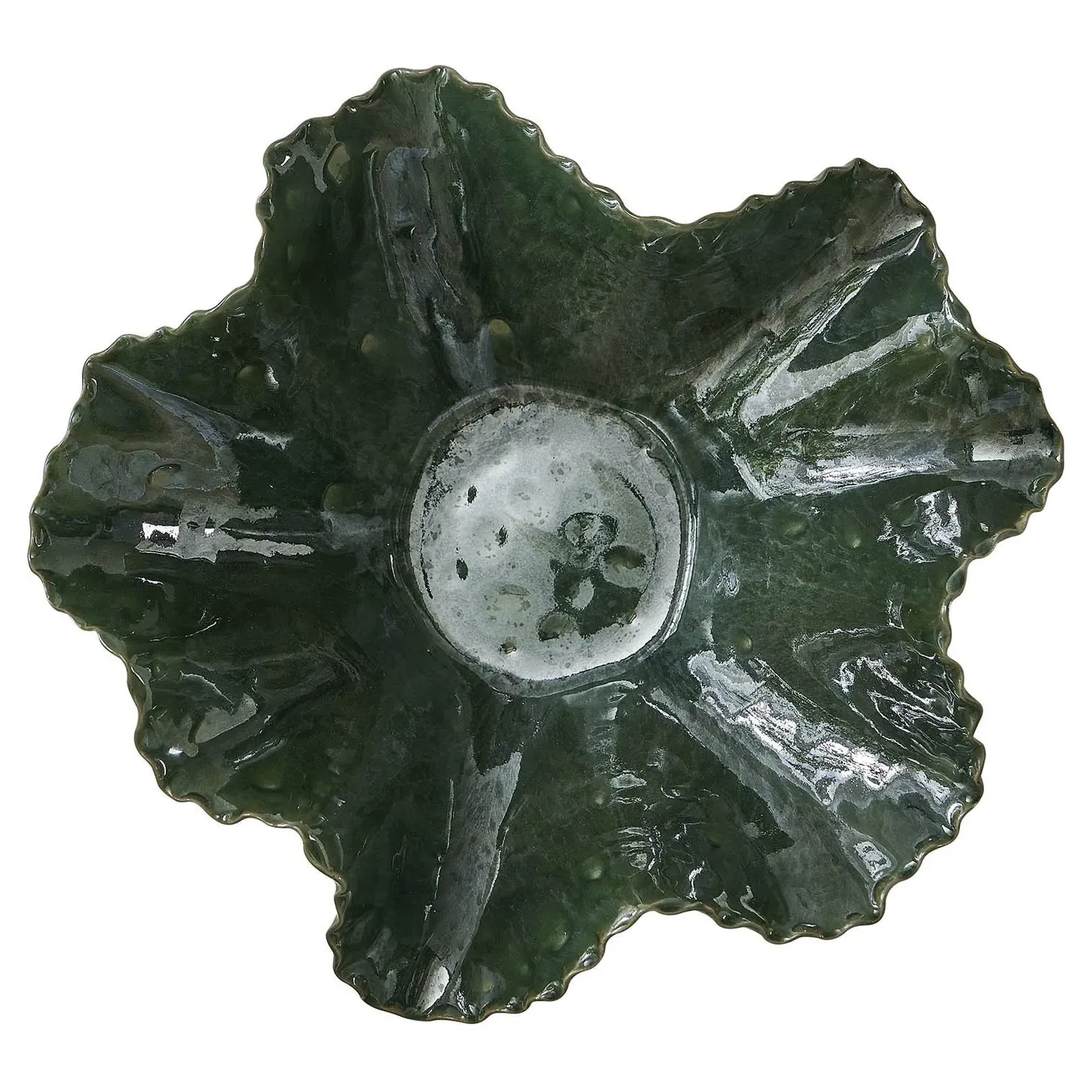 Iverson Ruffle Decorative Bowl - Green, Earthenware