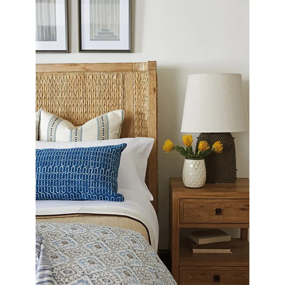 Ivory Coastal Beach King Size Bed - Brown, Oak