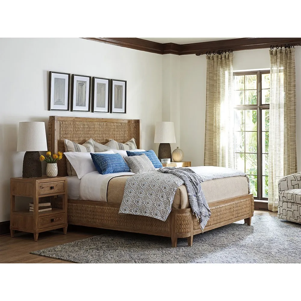 Ivory Coastal Beach King Size Bed - Brown, Oak