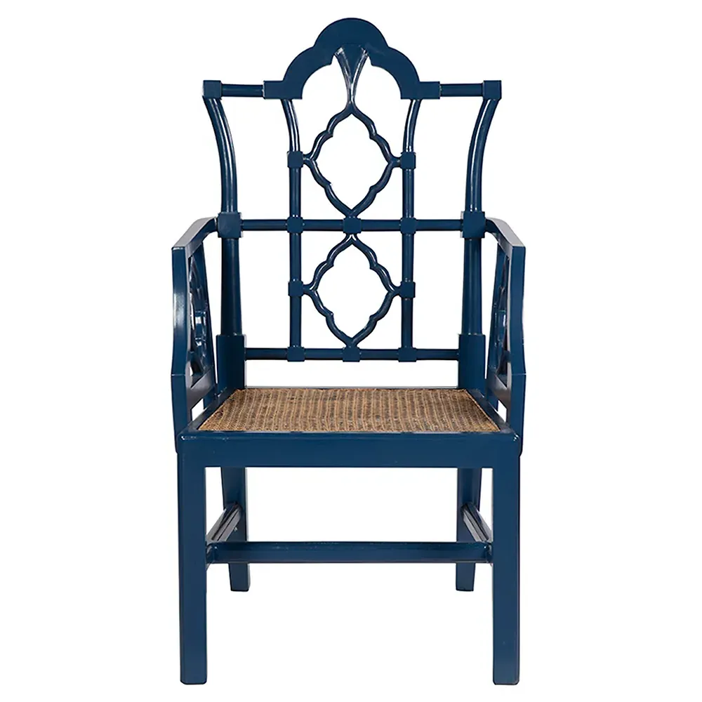 Ivy Dining Arm Chair - Blue, Mahogany image