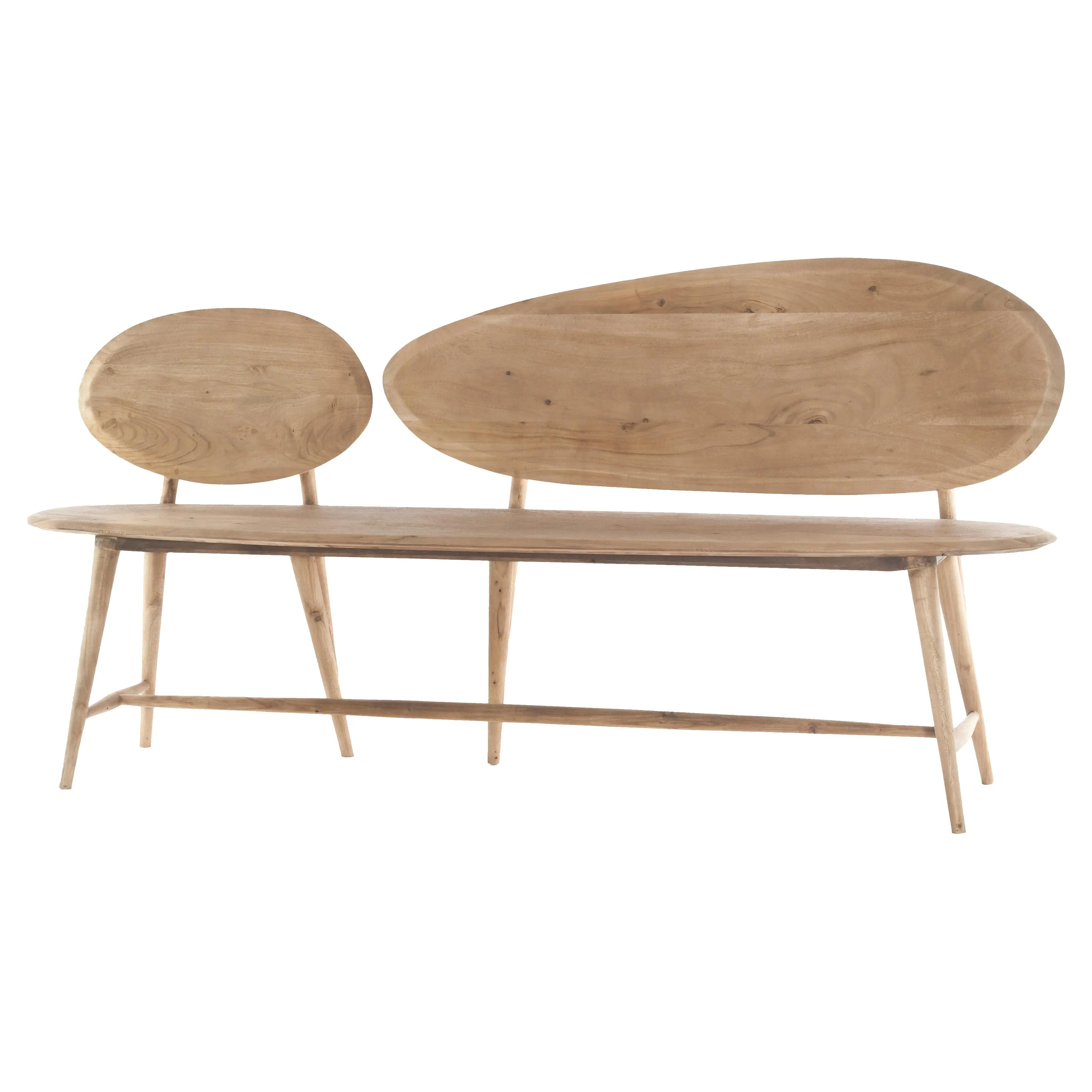 Ivy Oval Back Bench - Natural, Acacia Wood