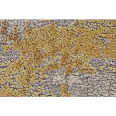 Ivy Patterned Rug - Gold, Birch Grey