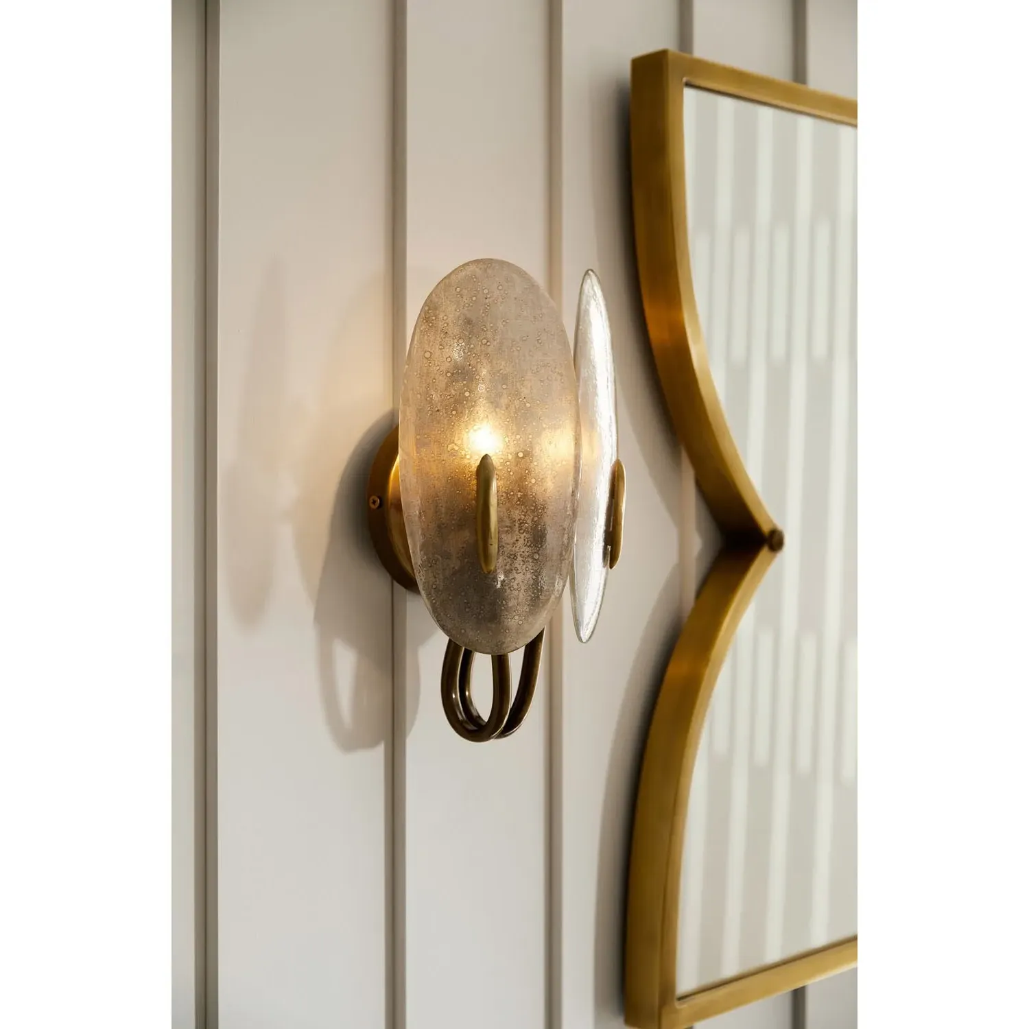Izara Oval Wall Sconce - Mercury, Glass