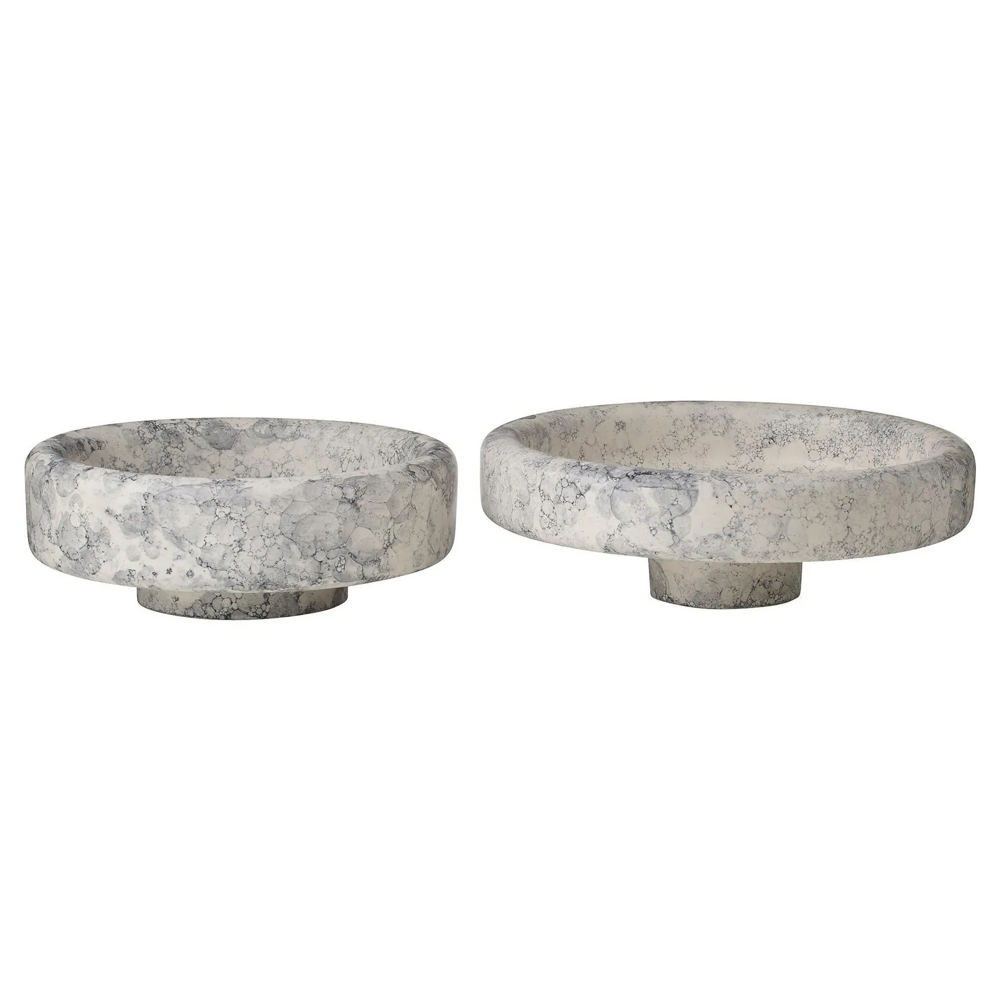 Izzy Ceramic Glazed Centerpiece Set of 2 - Grey
