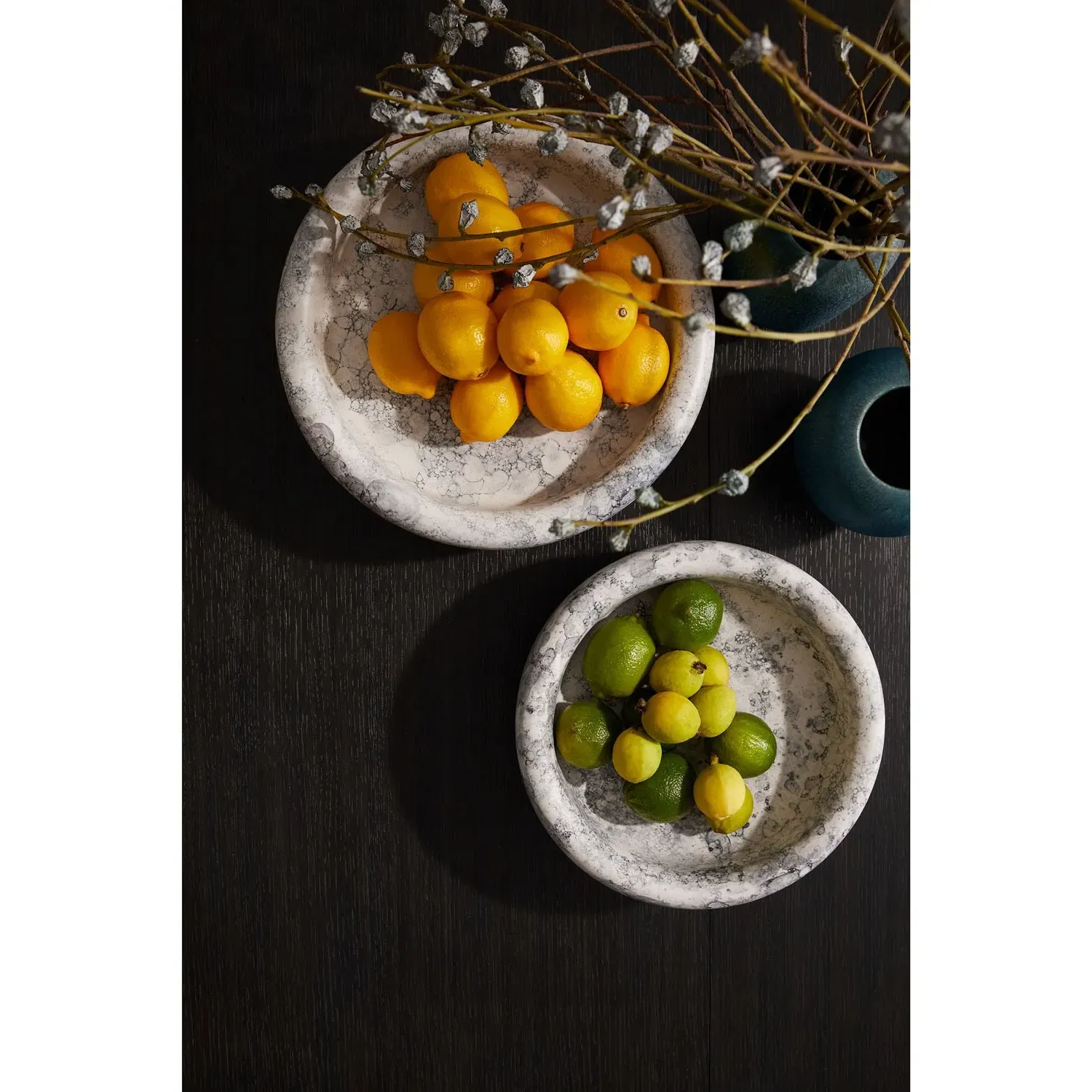 Izzy Ceramic Glazed Centerpiece Set of 2 - Grey