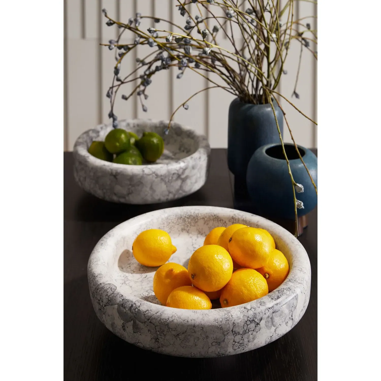 Izzy Ceramic Glazed Centerpiece Set of 2 - Grey