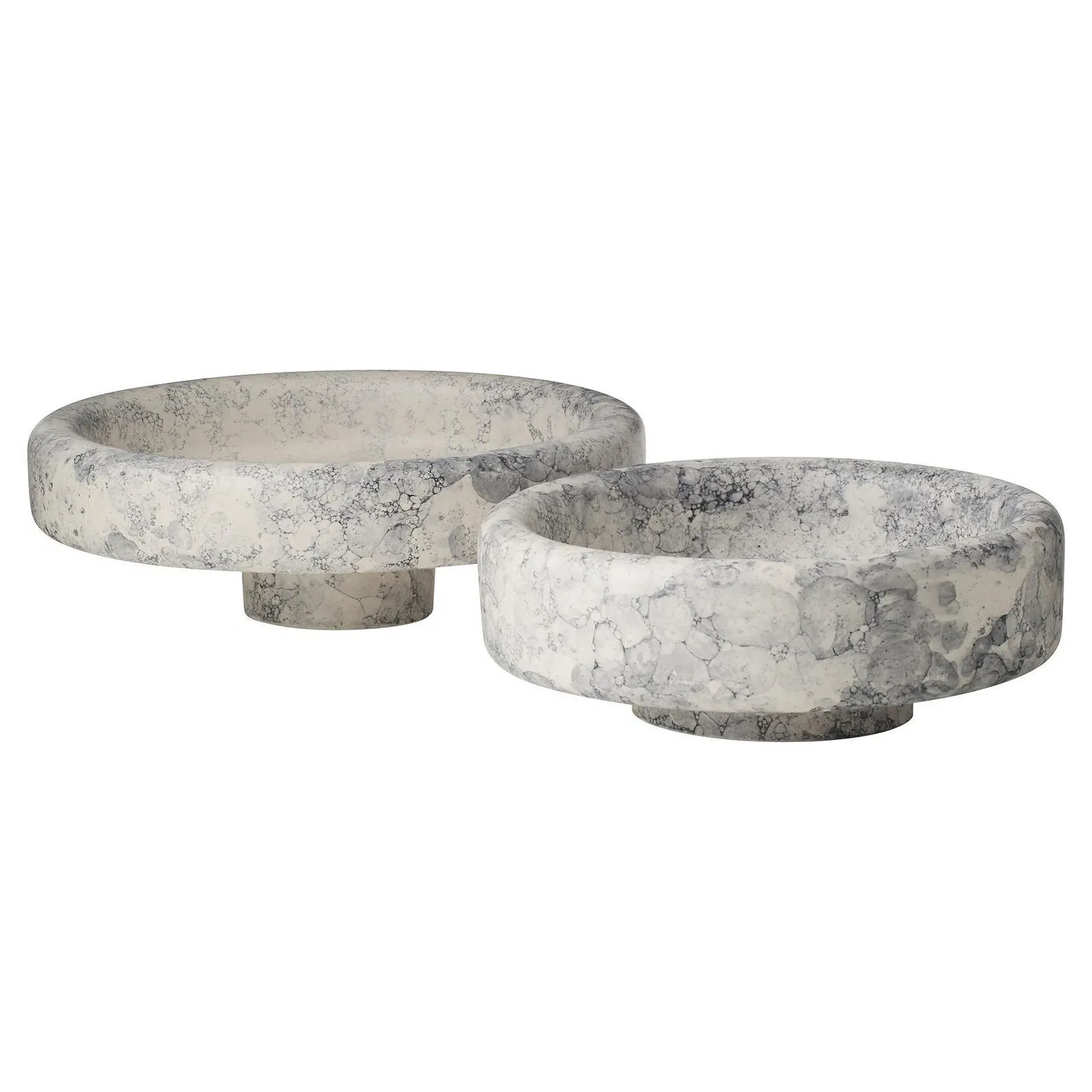 Izzy Ceramic Glazed Centerpiece Set of 2 - Grey image
