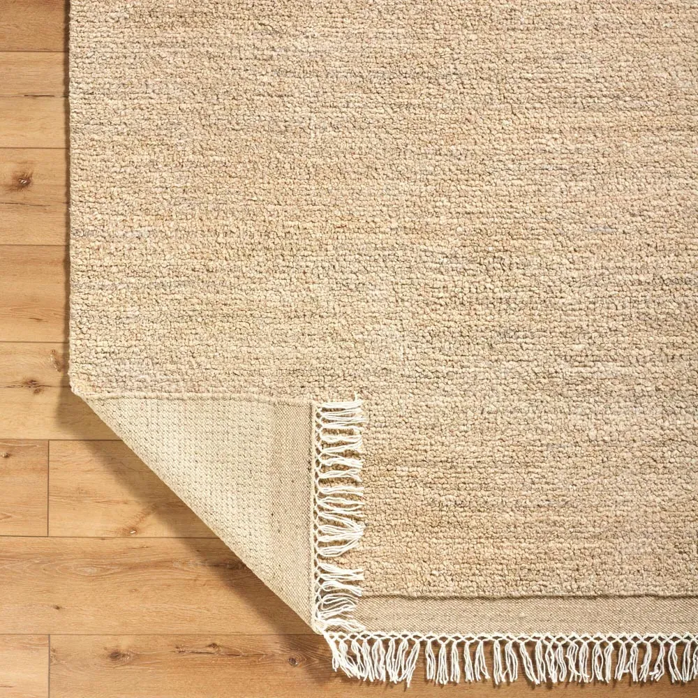 Izzy Solid Rug - Beige, Wool