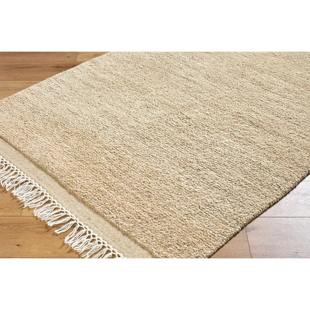 Izzy Solid Rug - Beige, Wool