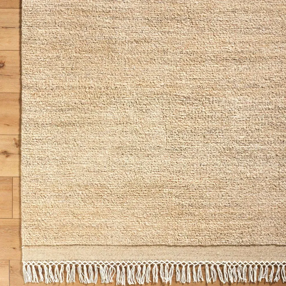 Izzy Solid Rug Sample - Beige, Wool