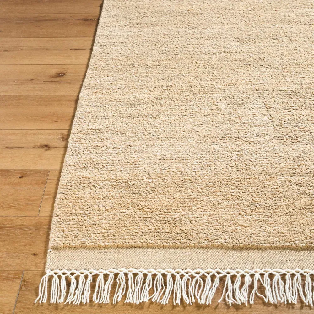 Izzy Solid Rug Sample - Beige, Wool