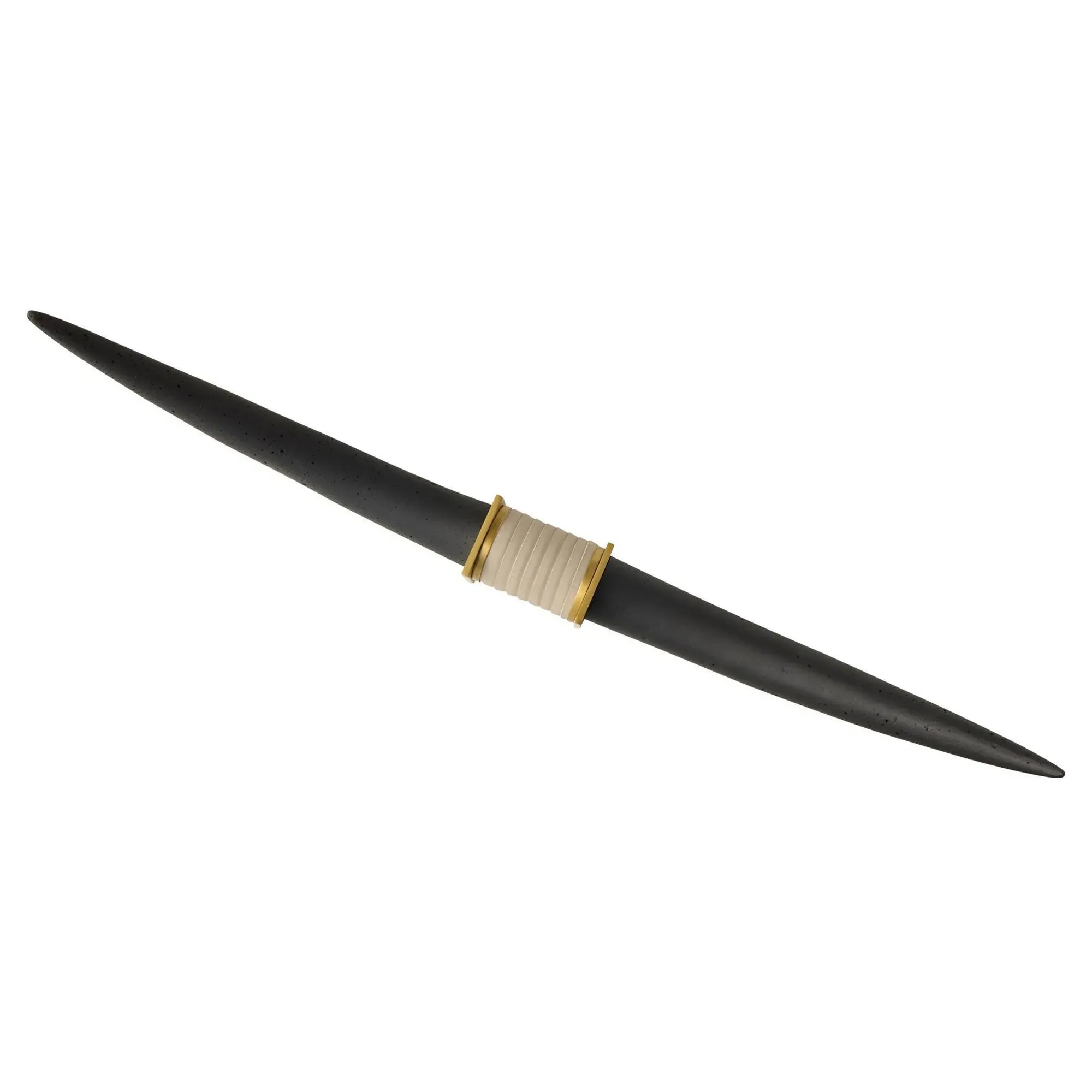 Jacari Longhorn Steer Sculpture - Charcoal, Ricestone