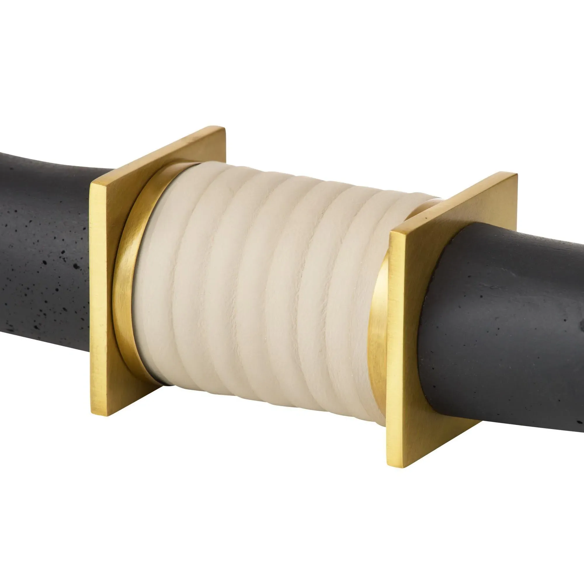 Jacari Longhorn Steer Sculpture - Charcoal, Ricestone