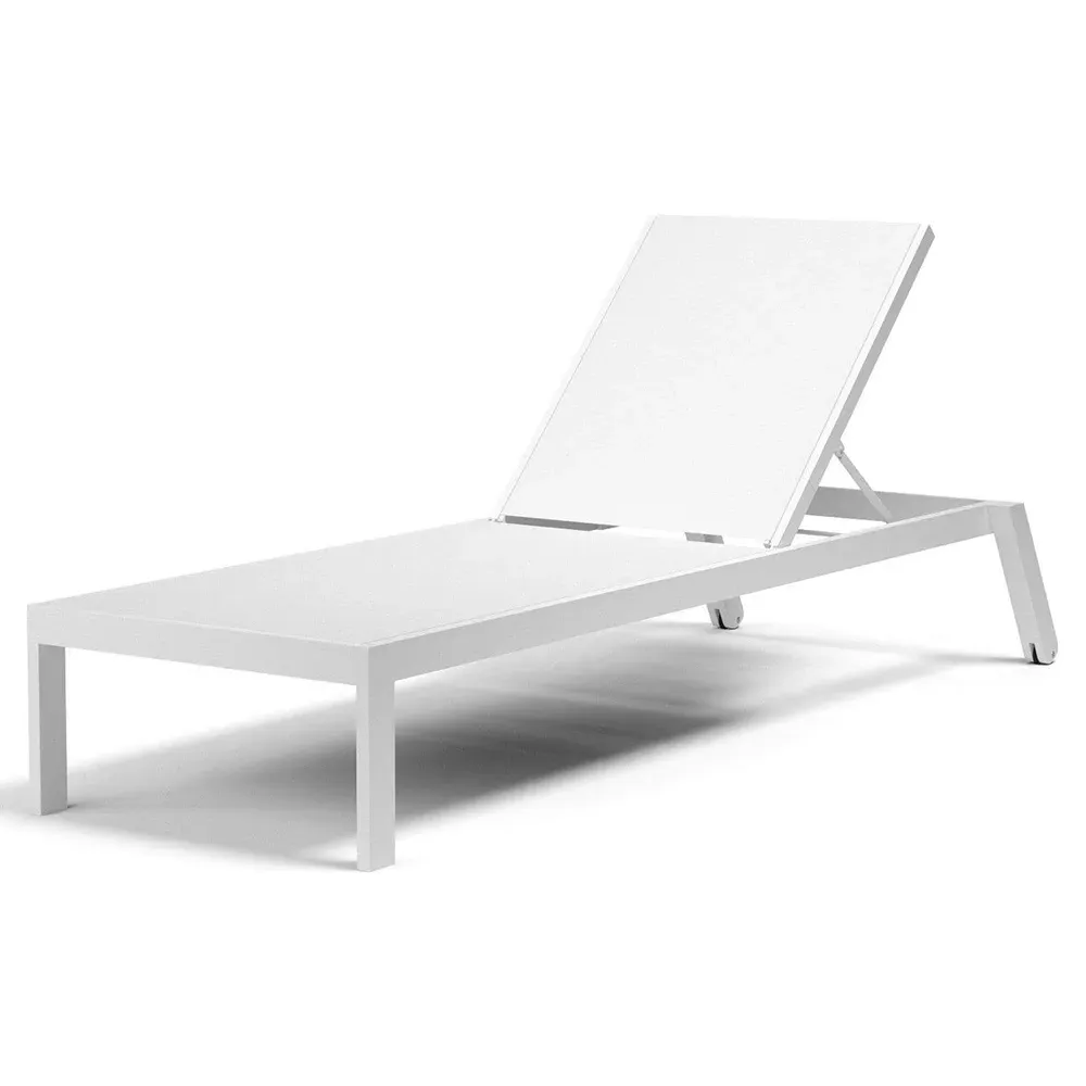 Jace Outdoor Chaise Lounge with Adjustable Positions - White