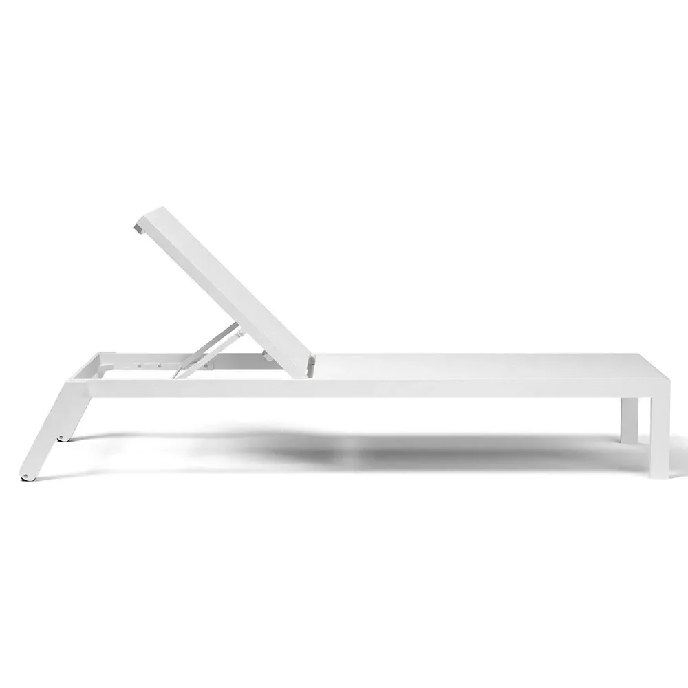Jace Outdoor Chaise Lounge with Adjustable Positions - White