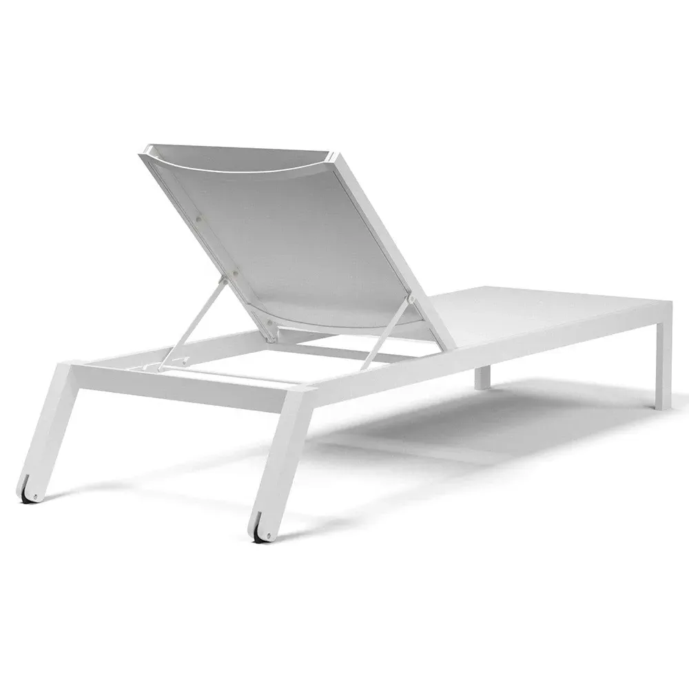 Jace Outdoor Chaise Lounge with Adjustable Positions - White