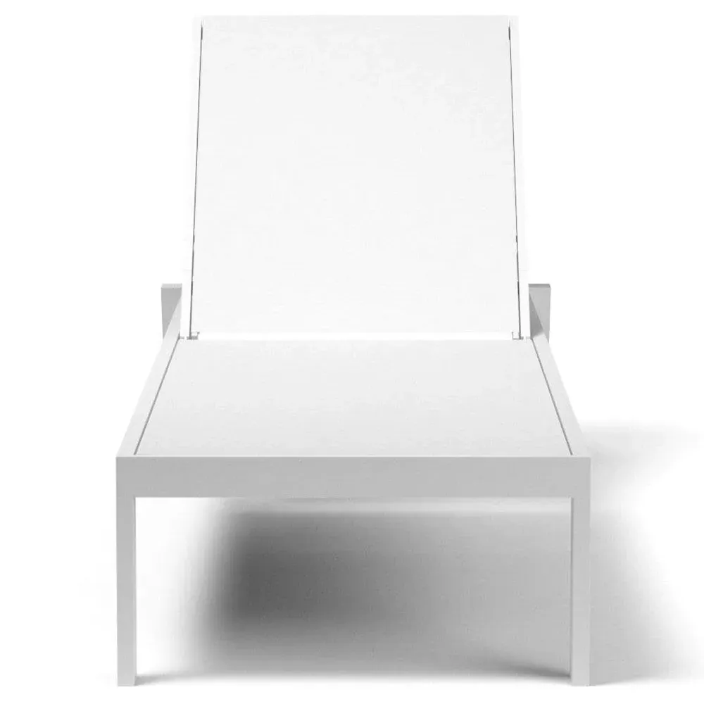 Jace Outdoor Chaise Lounge with Adjustable Positions - White