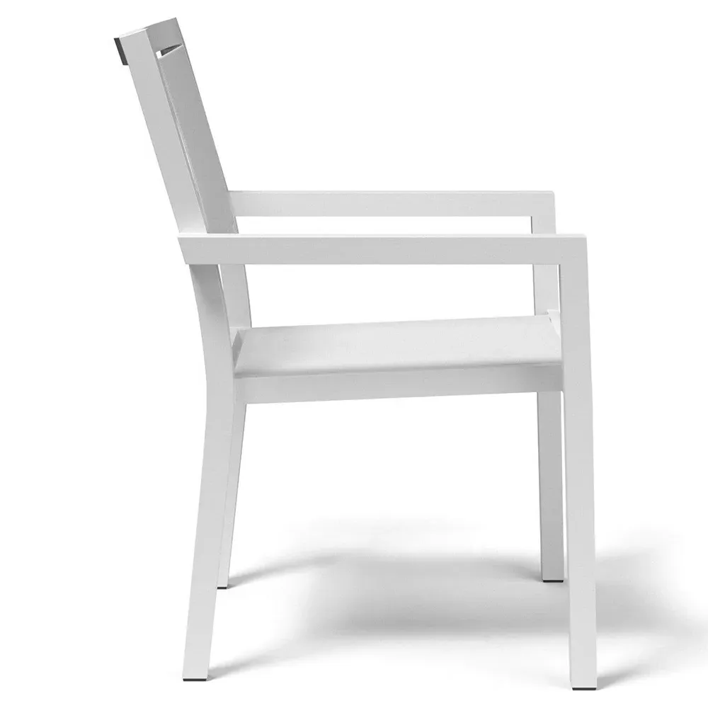 Jace Outdoor Dining Arm Chair - Grey, Aluminum