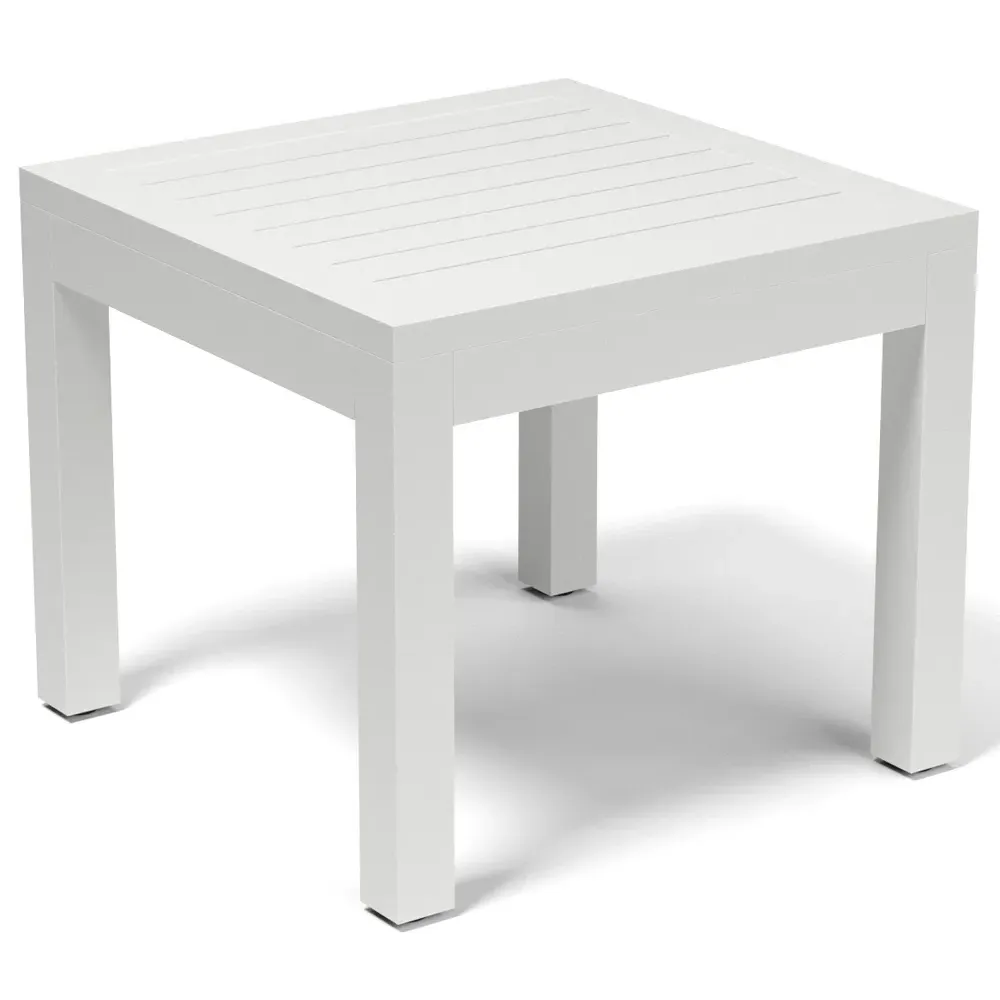 Jace Square Outdoor End Table - Frost, Aluminum