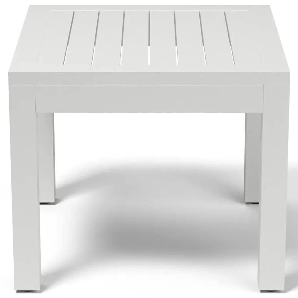 Jace Square Outdoor End Table - Frost, Aluminum