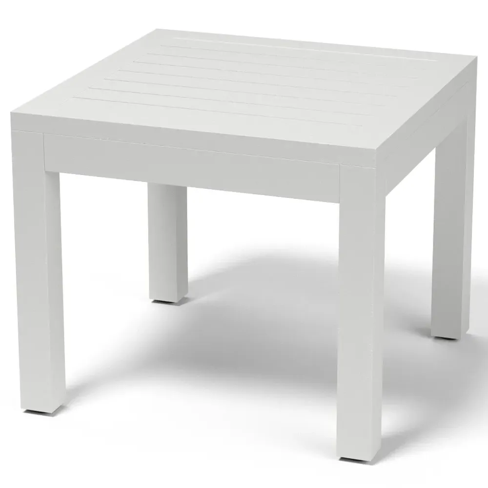 Jace Square Outdoor End Table - Frost, Aluminum