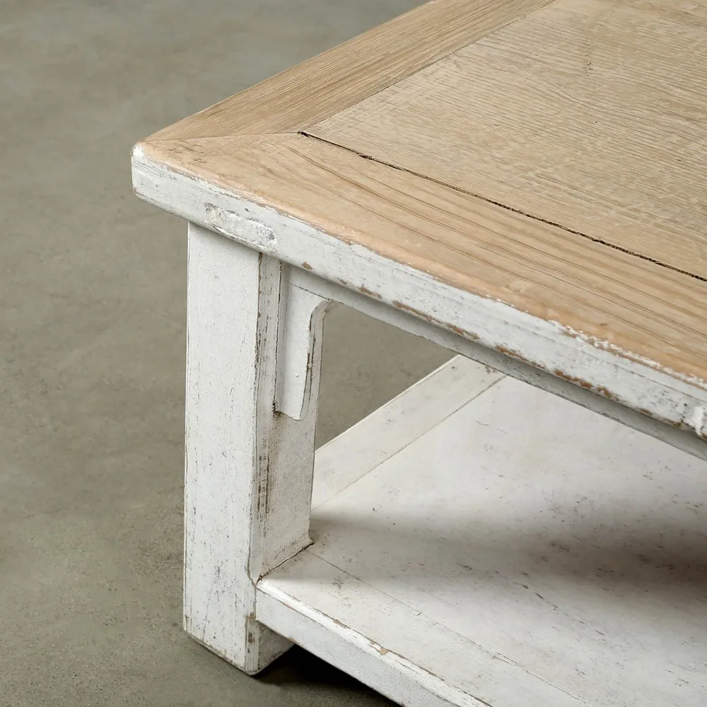 Jacinta Rectangular Coffee Table - Antique Off White, Pine