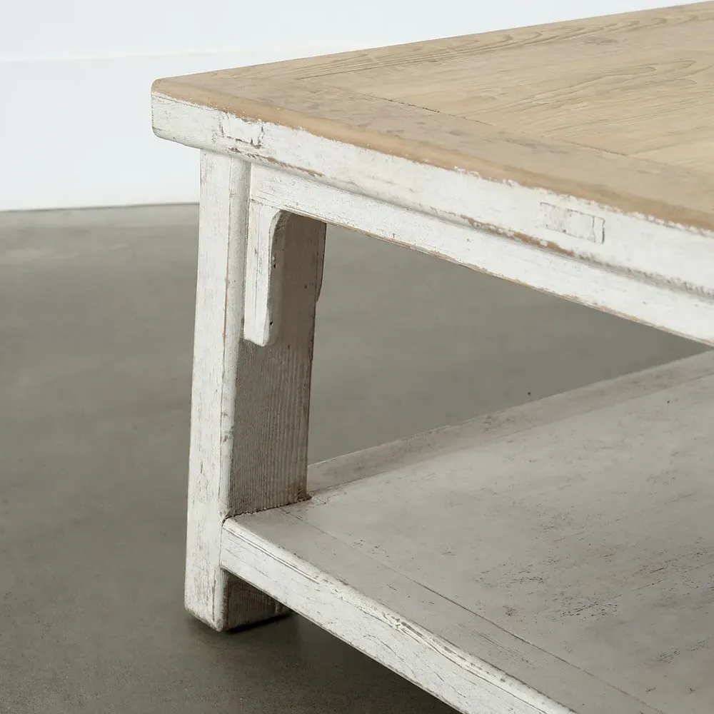 Jacinta Rectangular Coffee Table - Antique Off White, Pine