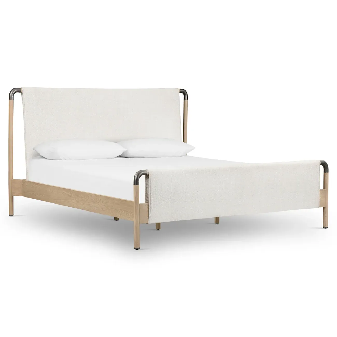 Jackson King Size Bed Frame - Beige, Oak