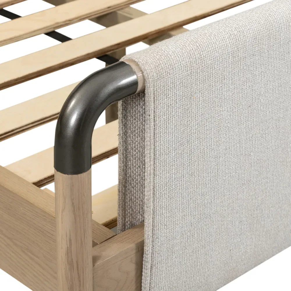 Jackson King Size Bed Frame - Beige, Oak