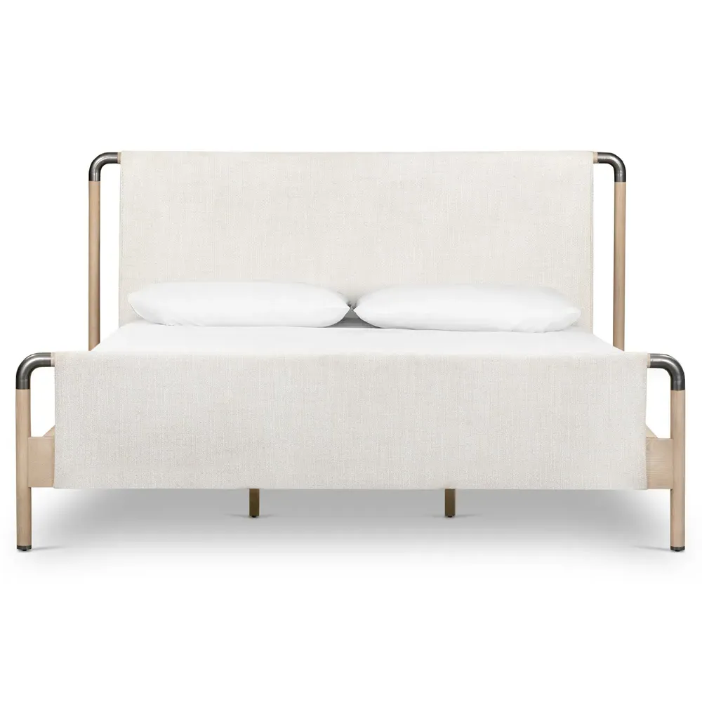 Jackson King Size Bed Frame - Beige, Oak