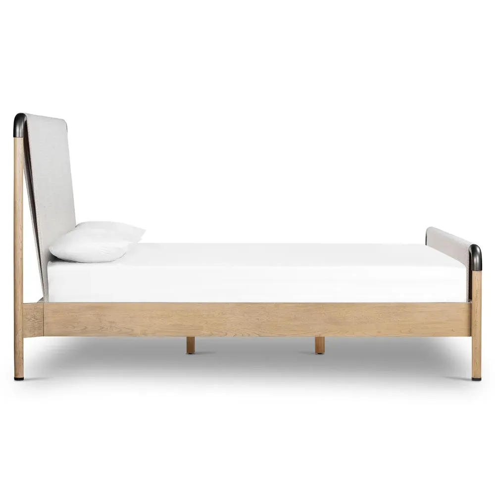 Jackson Queen Size Bed Frame - Beige, Oak