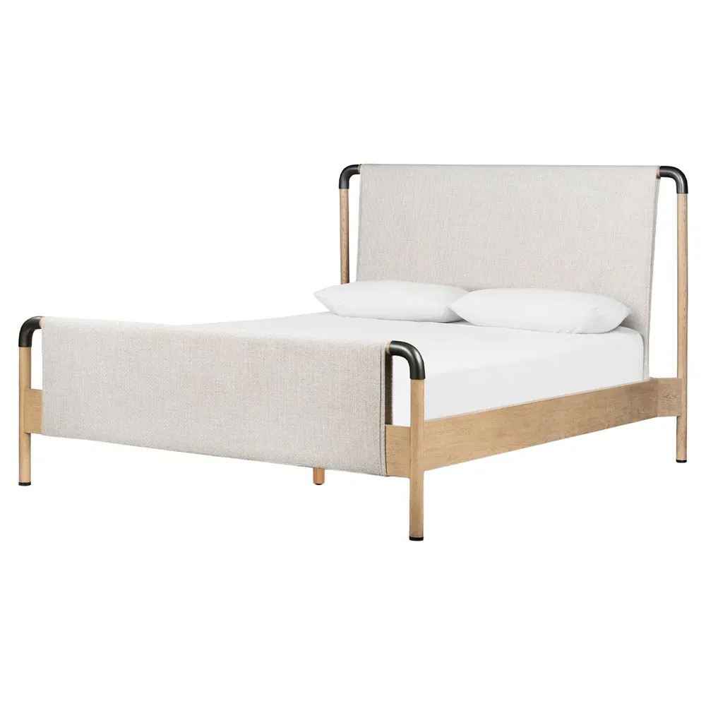 Jackson Queen Size Bed Frame - Beige, Oak image