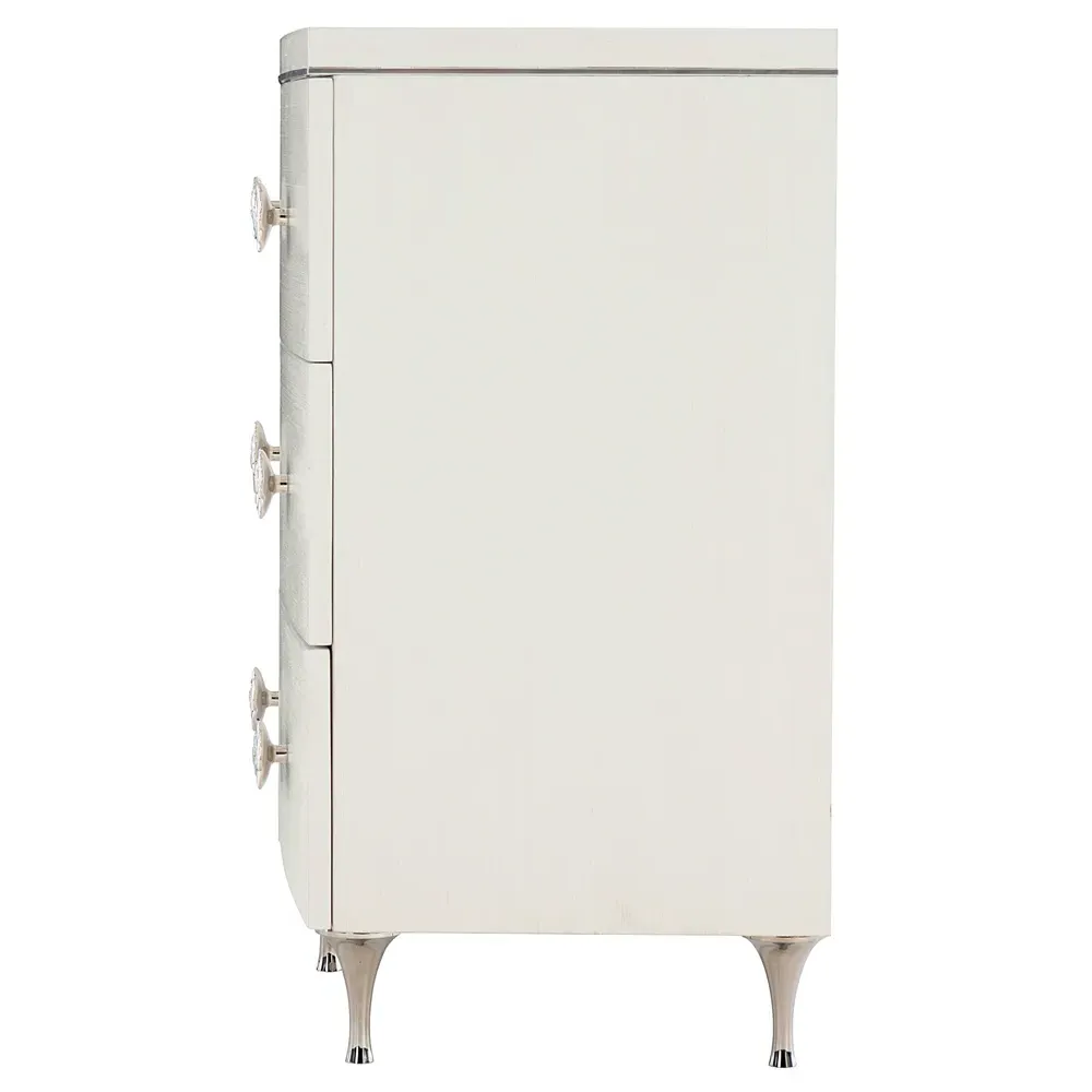 Jacob 9 Curved Drawer Dresser - Off-White, Wood