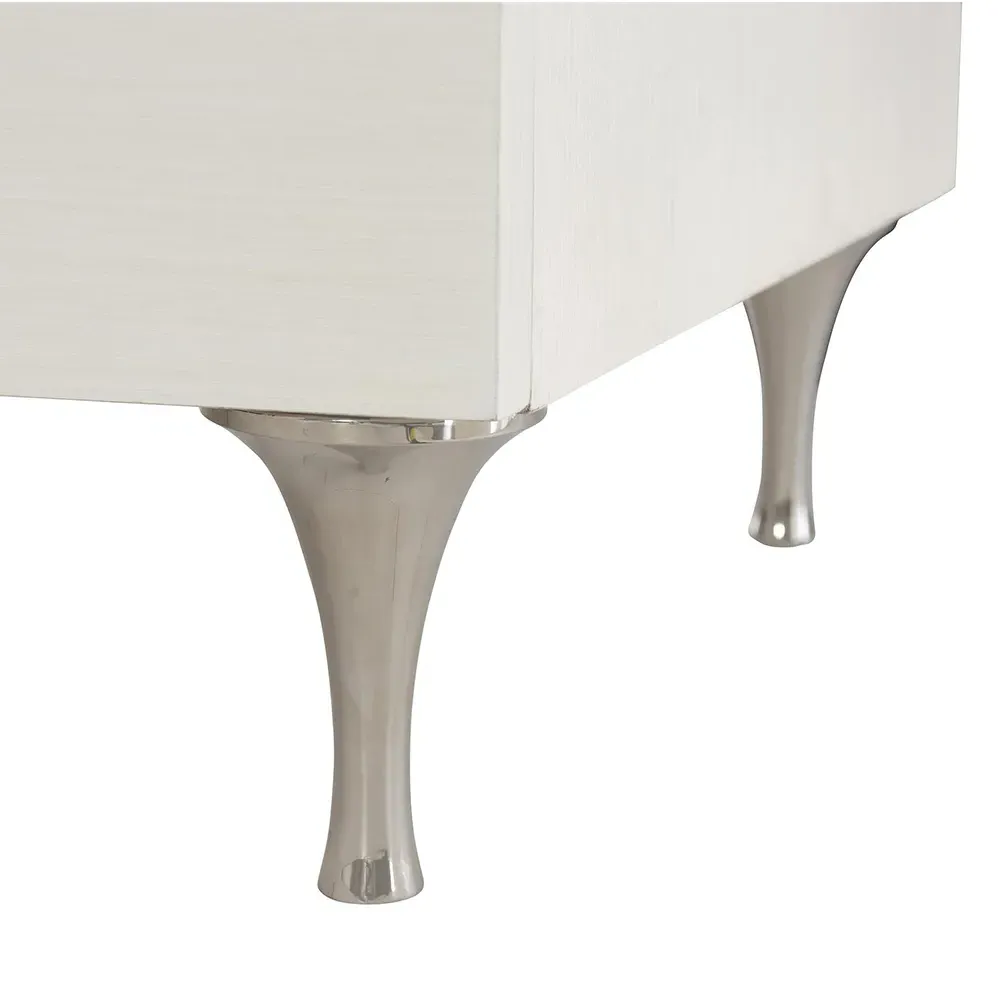Jacob Flower Pulls Nightstand - Eggshell White, Wood