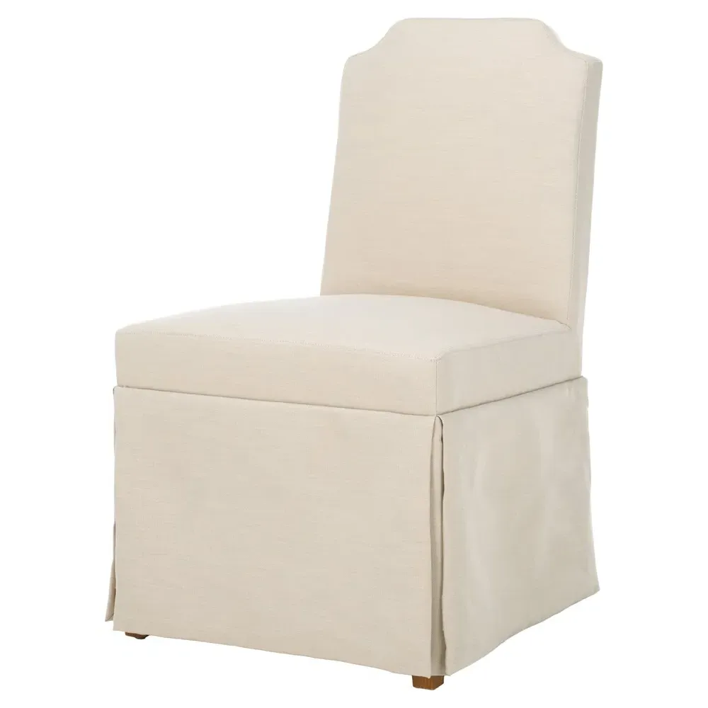 Jacob Slipcovered Parsons Dining Chair Set of 2 - Beige