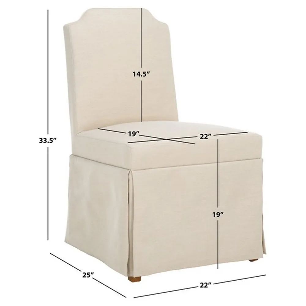 Jacob Slipcovered Parsons Dining Chair Set of 2 - Beige
