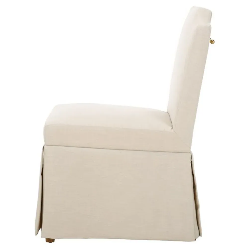 Jacob Slipcovered Parsons Dining Chair Set of 2 - Beige