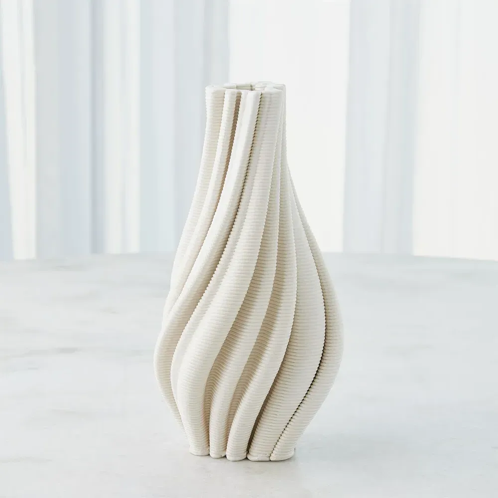 Jacob Small Decorative Table Vase - White, Ceramic