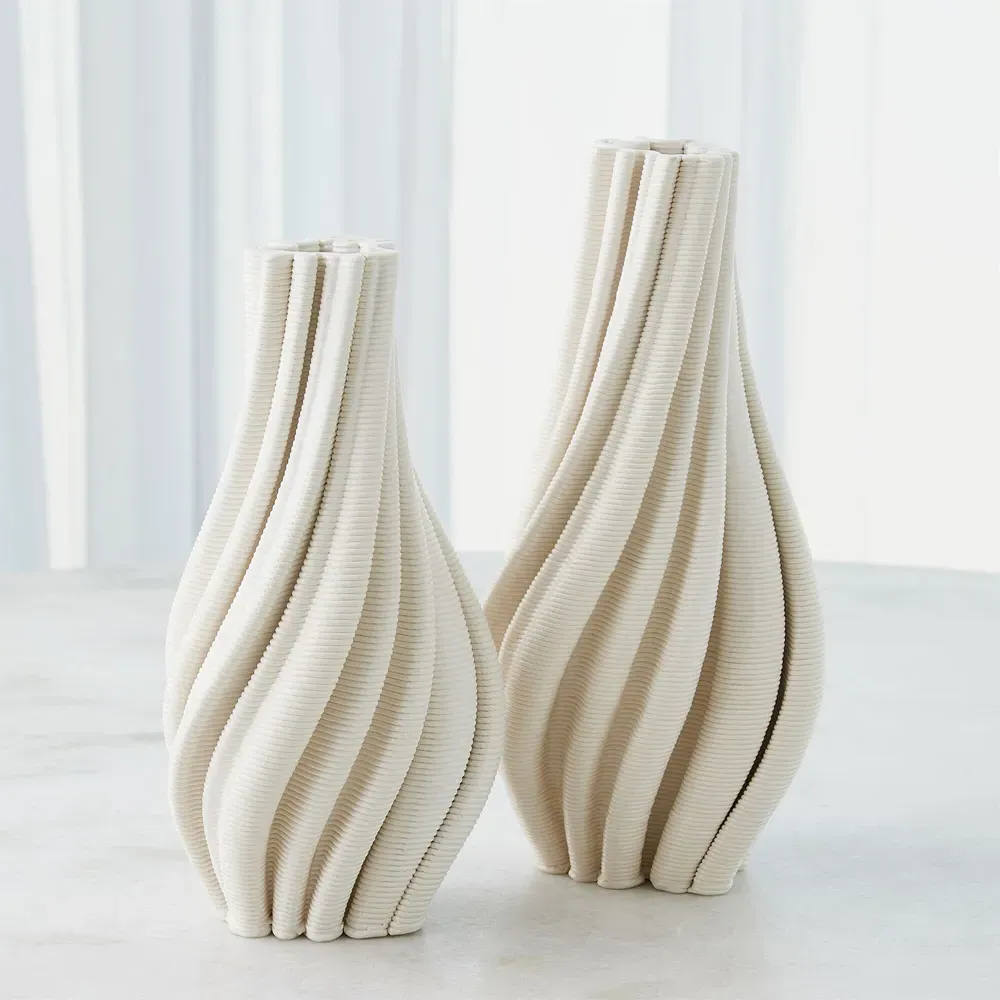 Jacob Small Decorative Table Vase - White, Ceramic