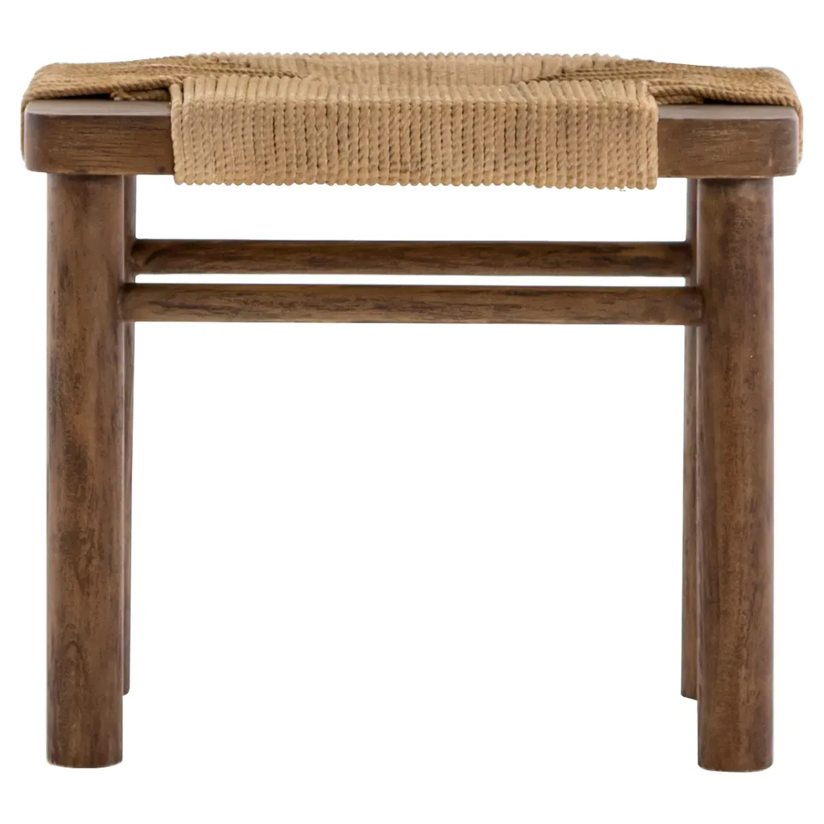 Jacob Stool with Rounded Legs - Brown, Cotton Rope