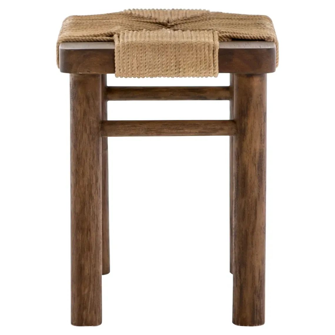 Jacob Stool with Rounded Legs - Brown, Cotton Rope