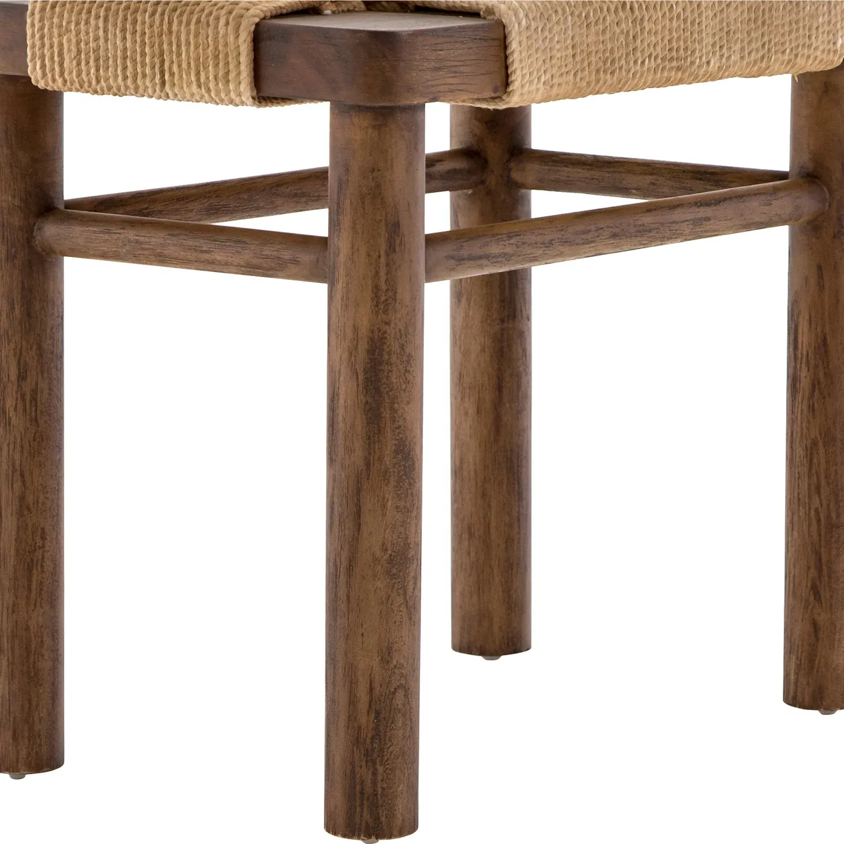 Jacob Stool with Rounded Legs - Brown, Cotton Rope