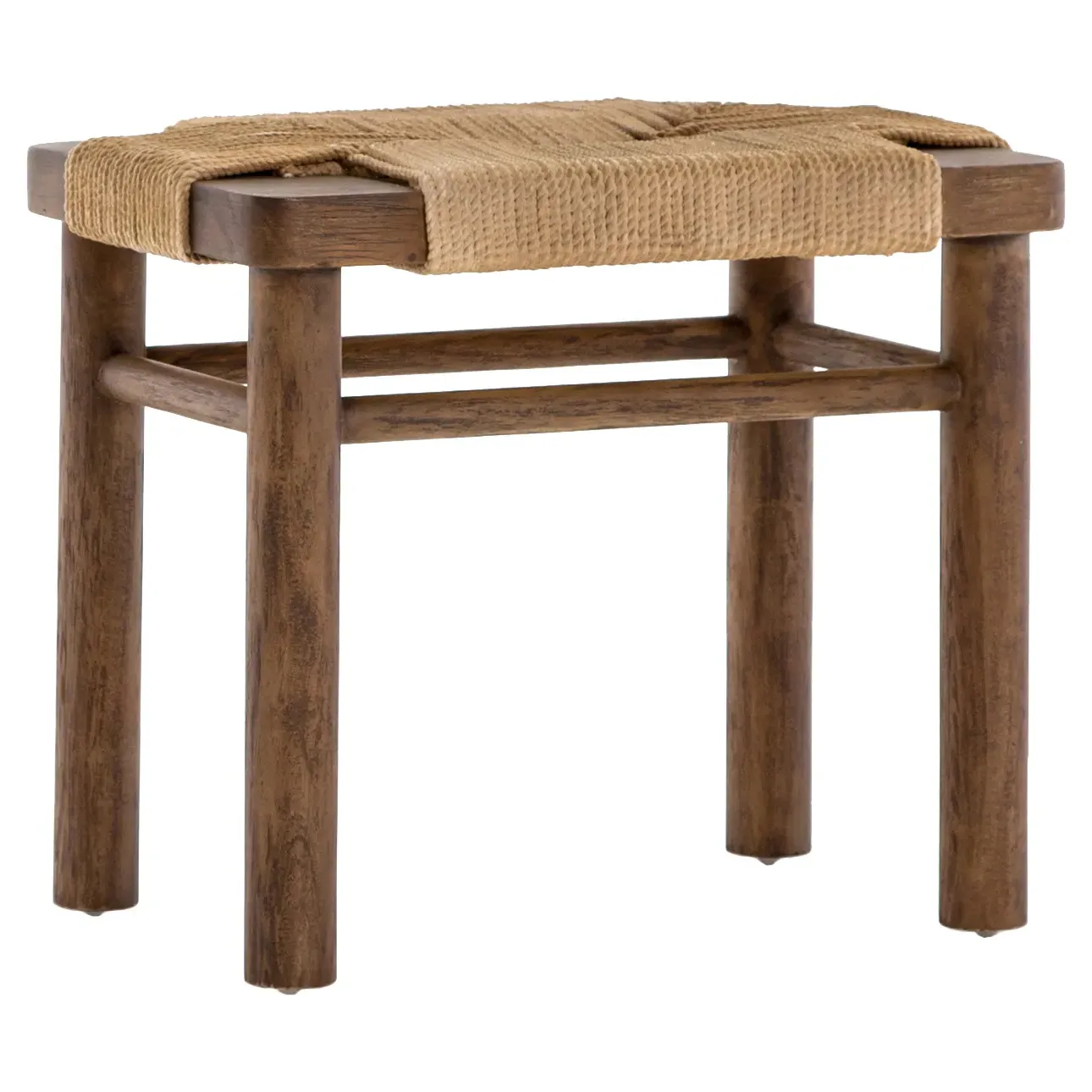Jacob Stool with Rounded Legs - Brown, Cotton Rope image