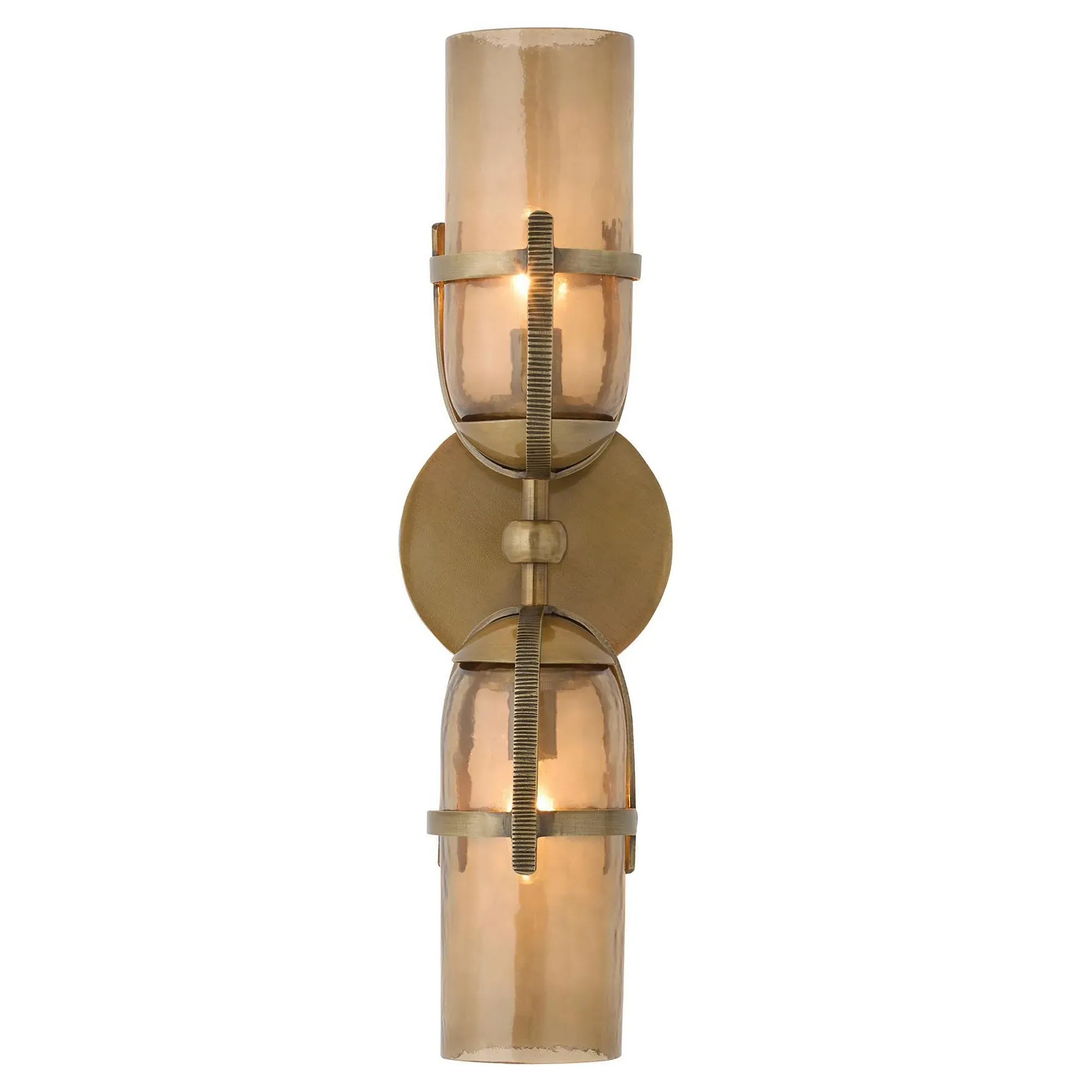 Jacobson Sconce with Smoke Glass - Antique Brass