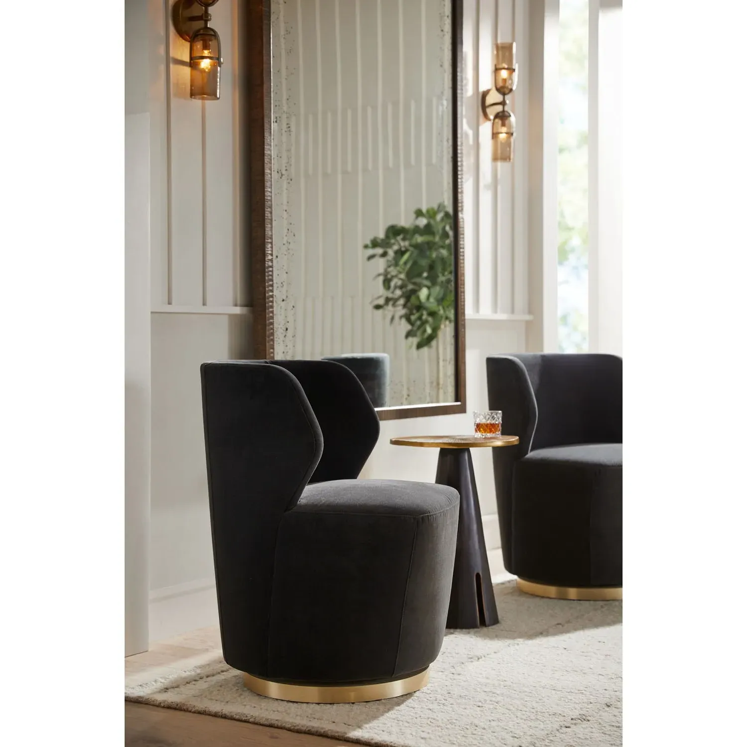 Jacobson Sconce with Smoke Glass - Antique Brass