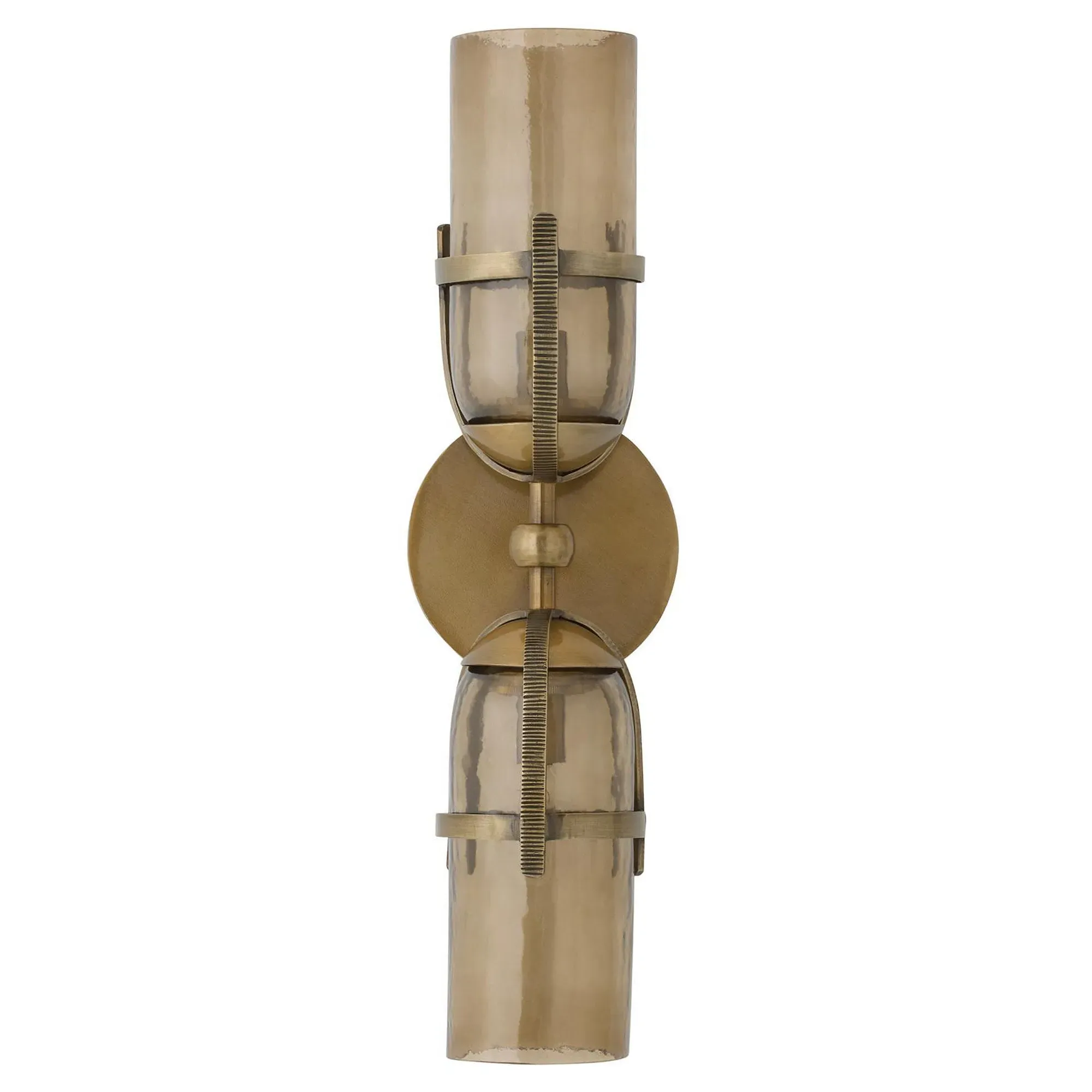 Jacobson Sconce with Smoke Glass - Antique Brass image